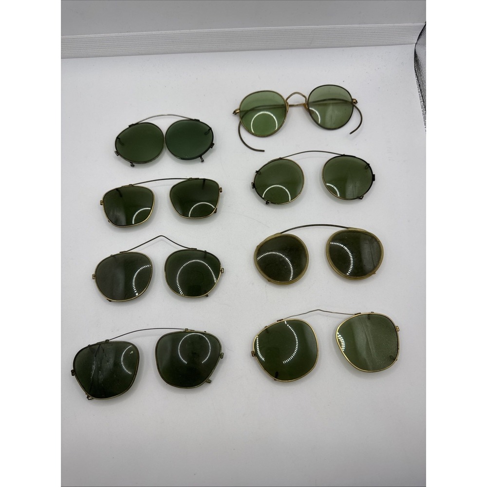 Eight Vintage Glasses/Sunglasses Good Antique Frames Need Cleaned